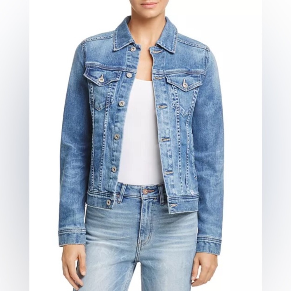 AG Adriano Goldschmied Light Blue Denim Jean Jacket